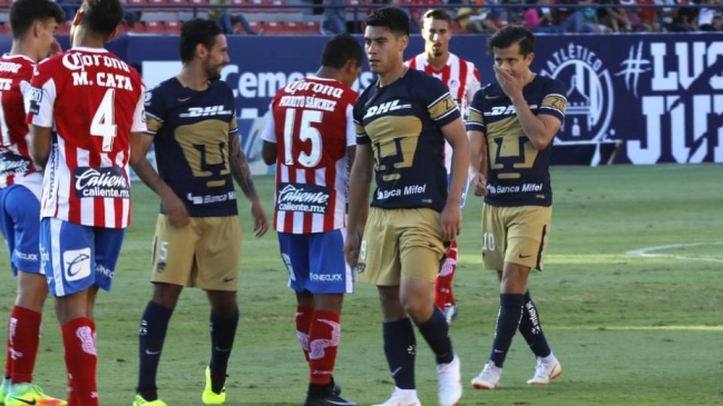 Felipe Mora, Marcelo Díaz y Martín Rodríguez jugaron en derrota de Pumas UNAM