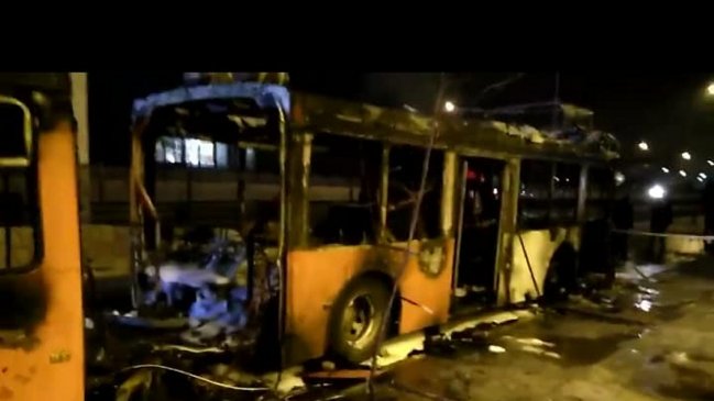 Bus del Transantiago se incendió en La Cisterna