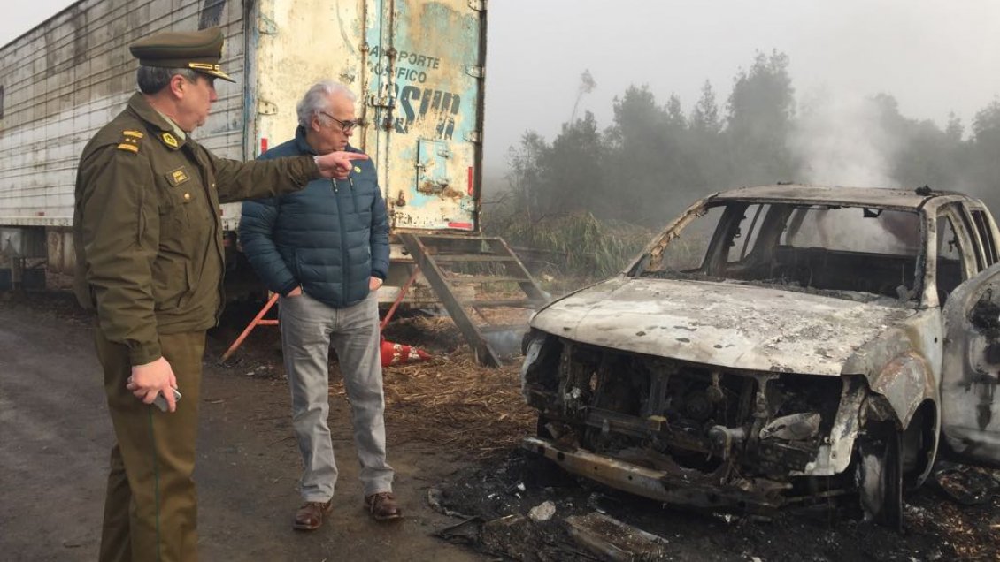 Atacan forestal en Provincia de Osorno y dejan lienzo de apoyo a Celestino Córdova