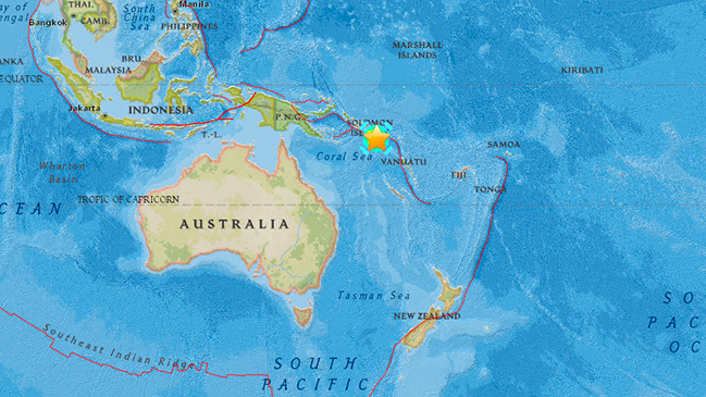 Sismo de magnitud 5,9 Richter sacudió las Islas Salomón, en el Pacífico Sur