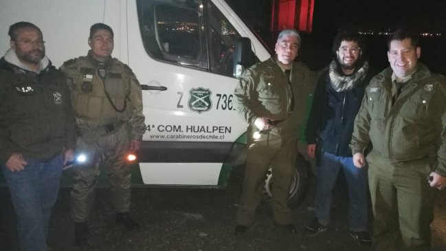Hualpén: Carabineros rescató con vida a joven extraviado en Lenga