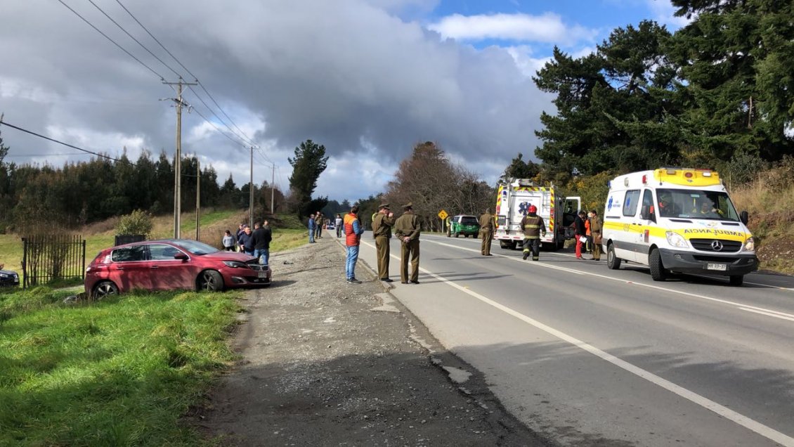 Funcionario de Carabineros se encuentra grave tras accidente en ruta a Ensenada