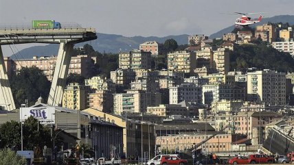   Testigos del momento de la caída de un viaducto en Génova: 