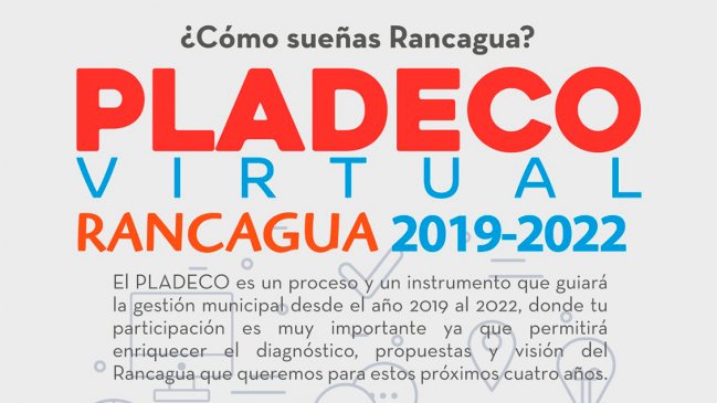 Rancagua realiza consulta ciudadana online para modificar Plan de Desarrollo Comunal