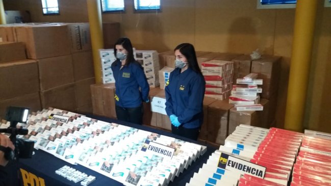 Maule: PDI decomisó 350 mil cajas de cigarrillos de contrabando