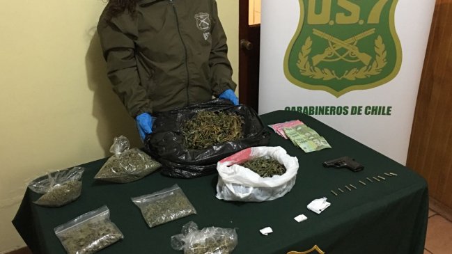 Estaban en plena transacción: Dos detenidos por tráfico de marihuana en Chillán