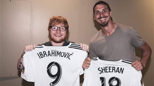 Zlatan Ibrahimovic compartió con Ed Sheeran: 