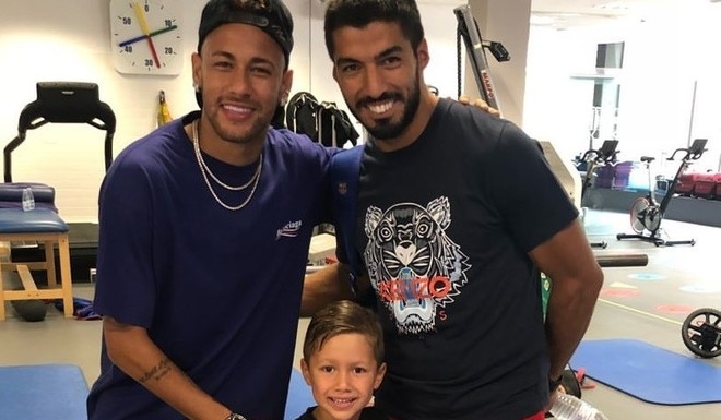 Neymar volvió a Barcelona y compartió con sus ex compañeros