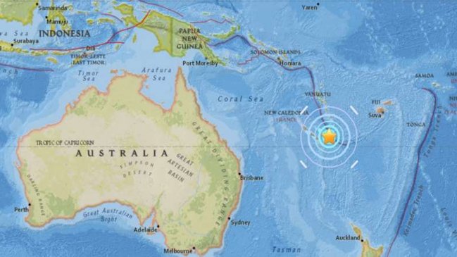 Terremoto sacudió Nueva Caledonia, en el Pacífico Sur: SHOA descarta riesgo de tsunami para Chile
