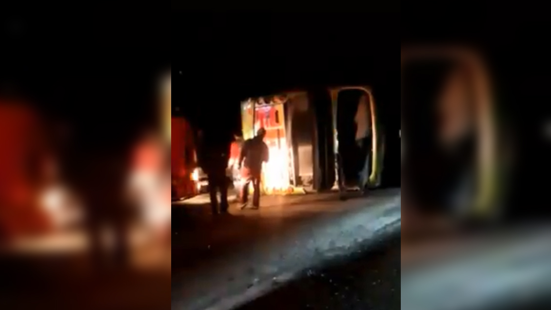 Ruta 5 Norte: Volcamiento de bus en Los Vilos no dejó lesionados de gravedad