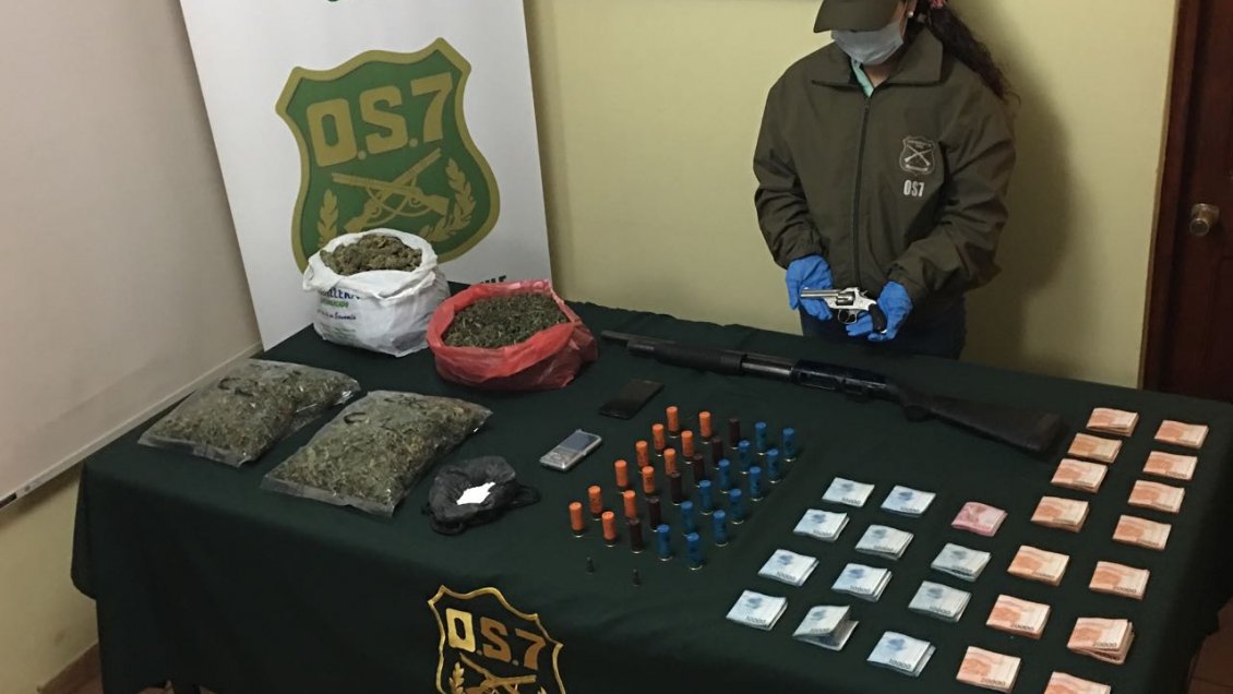 Ñuble: OS7 incautó cocaína y marihuana avaluada en 30 millones