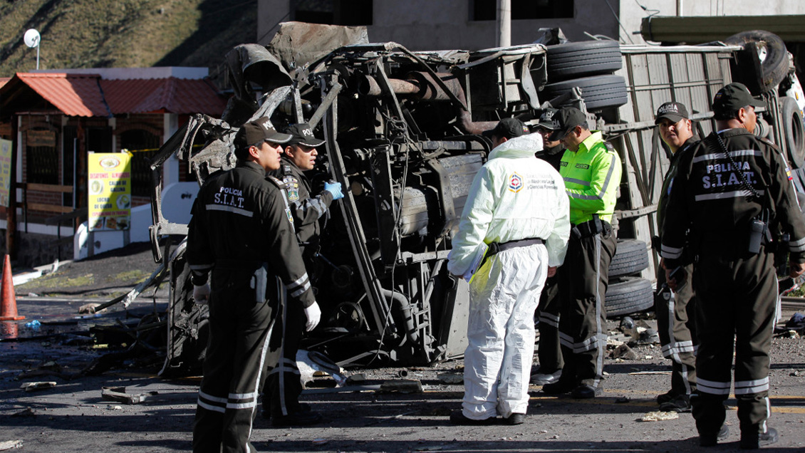 Fiscalía colombiana reveló que droga del bus accidentado en Ecuador venía hacia Chile