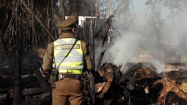 Incendio dejó una persona fallecida en Peralillo