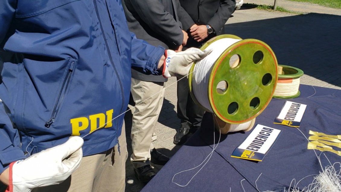 Incautan cerca de 30 mil metros de hilo curado en Rancagua