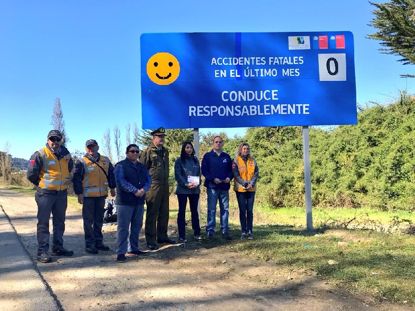 Señalética en ruta Valdivia - Paillaco busca crear conciencia en estas Fiestas Patrias