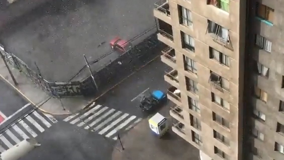 Santiago Centro vivió una granizada dieciochera