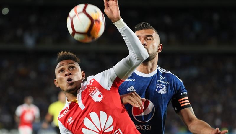 Santa Fe y Millonarios no se hicieron daño en la ida de octavos de final de Copa Sudamericana