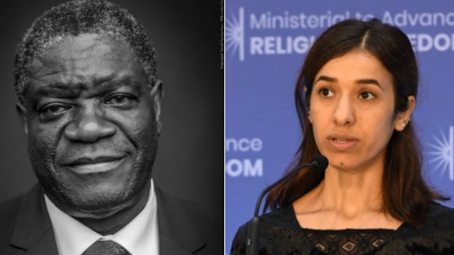 Denis Mukwege y Nadia Murad ganaron el Premio Nobel de la Paz 2018