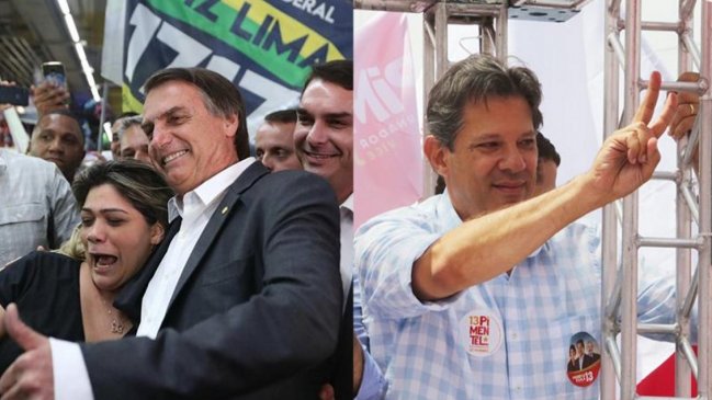 Bolsonaro y Haddad protagonizarán segunda vuelta en Brasil