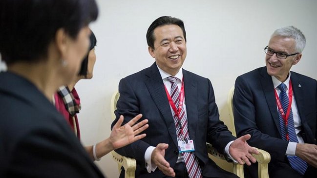 Renunció presidente de la Interpol tras ser detenido en China