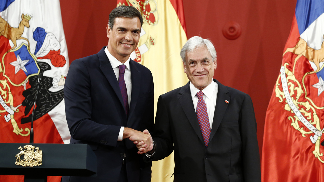 Presidente Piñera se reúne este martes con Pedro Sánchez y el rey Felipe VI en su visita a Madrid