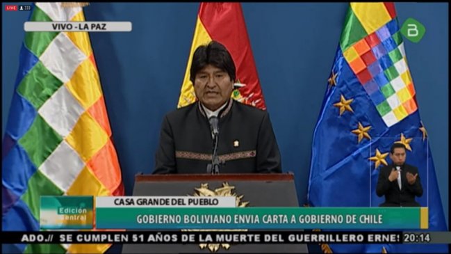 Evo Morales invitó a Chile a 
