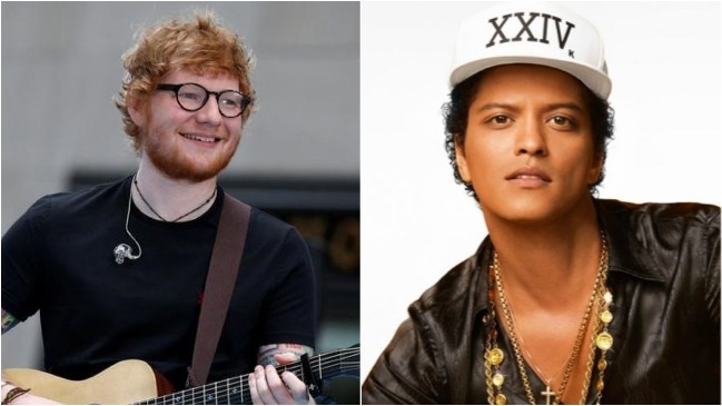 Ed Sheeran sorprendió a Bruno Mars con especial cumpleaños feliz