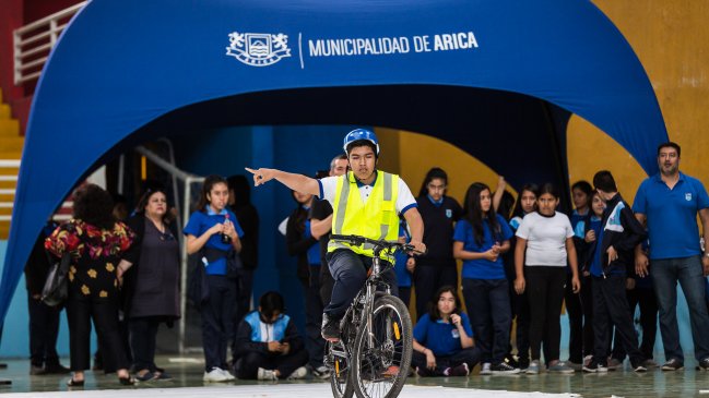 Escolares de Arica participaron en jornadas de educación vial e incentivo del uso de la bicicleta