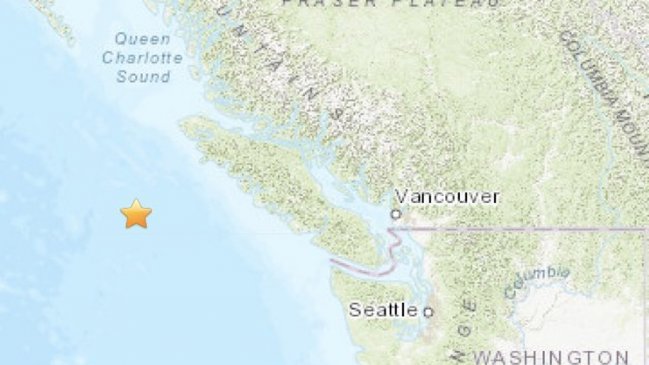 Canadá: Sismos de magnitud 6,6 y 6,8 Richter sacudieron la provincia de Columbia Británica
