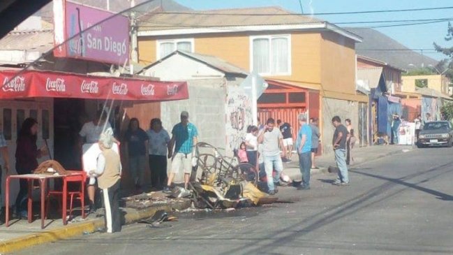 Explosión de carrito manicero dejó dos lesionados en La Serena