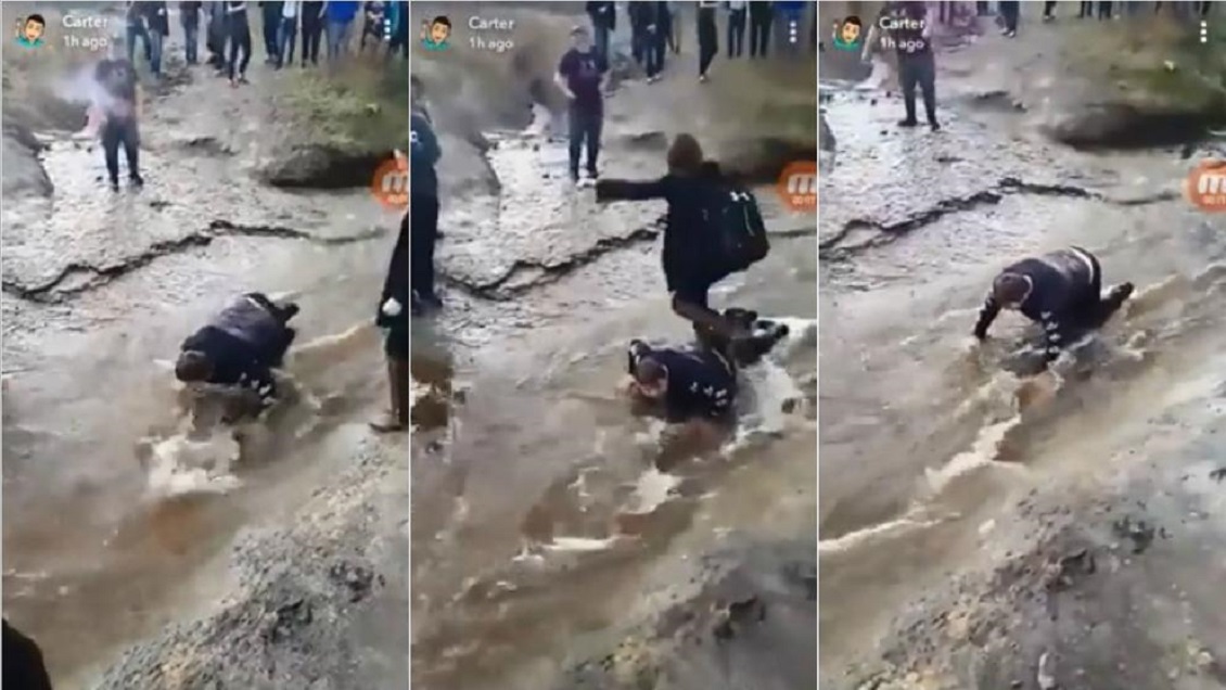 Estudiantes humillaron a compañero con discapacidad usándolo de puente humano