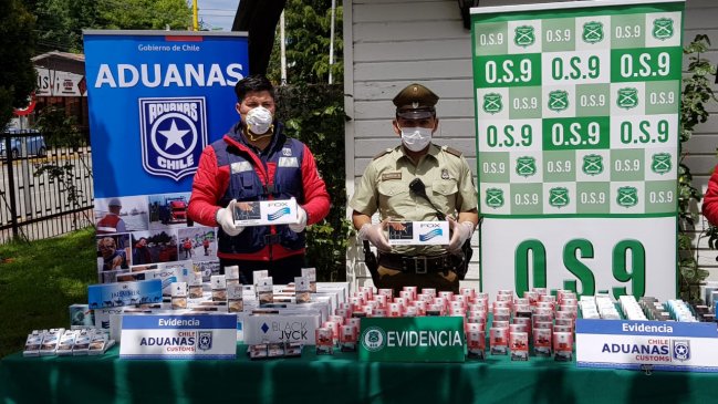 Operativo de Carabineros y Aduanas permite incautar 1.585 cajetillas de cigarrillos