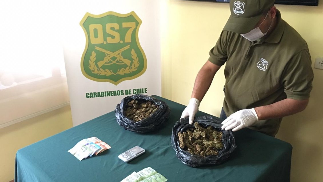OS-7 incautó 12 millones en marihuana gracias a control carretero en Chillán