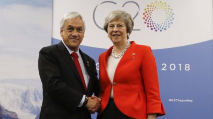   G20: Piñera se reunió con la primera ministra británica, Theresa May 
