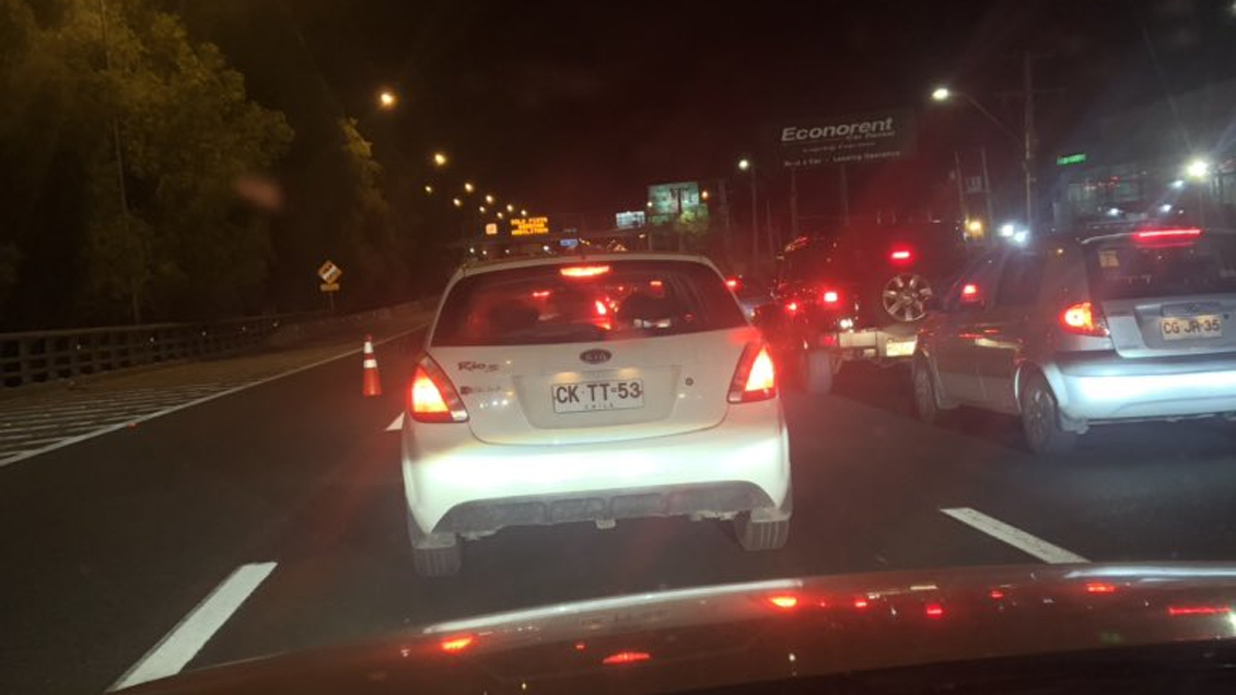 Taco kilométrico se registra en la Autopista Vespucio Norte