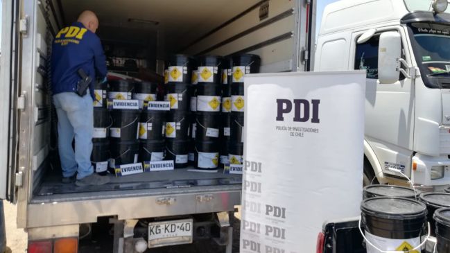 Arica: Realizan la incautación de químico para elaborar cocaína más grande de Chile
