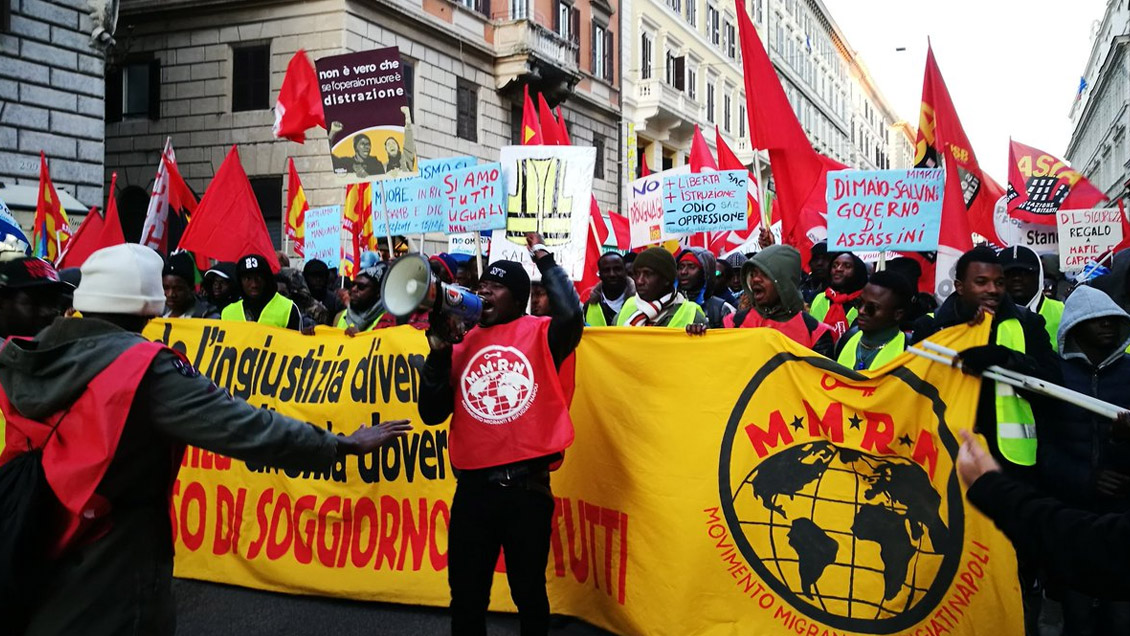 Miles de personas se manifestaron en Roma por los derechos de los inmigrantes