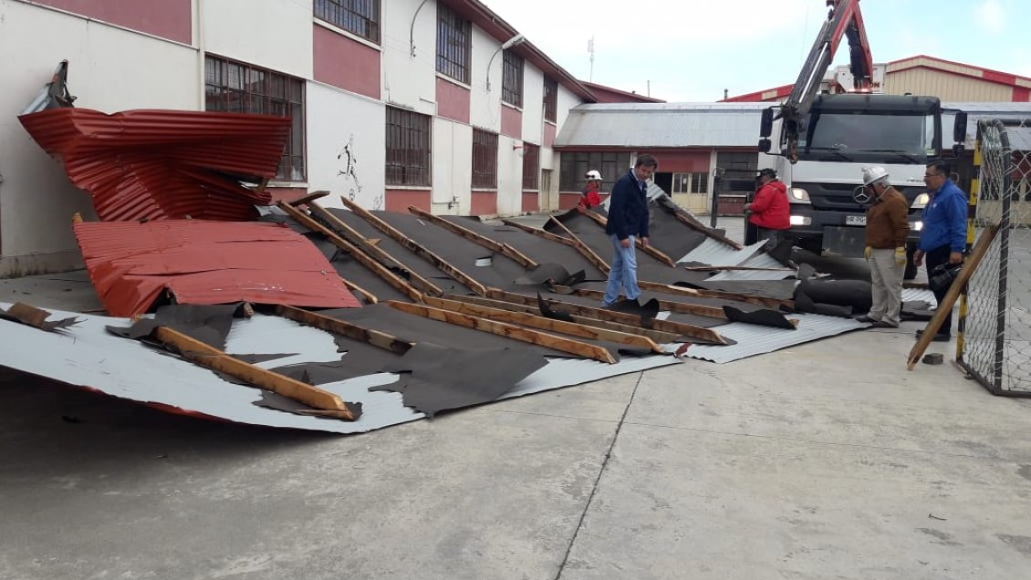 Fuerte viento provoca caída de árboles y voladura de techos en Punta Arenas