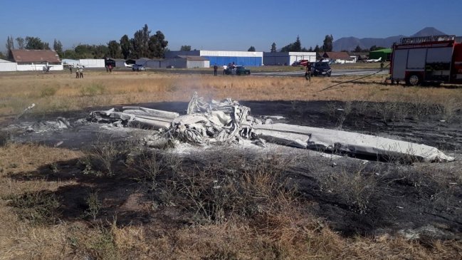 Avioneta capotó dentro del Aeródromo Tobalaba
