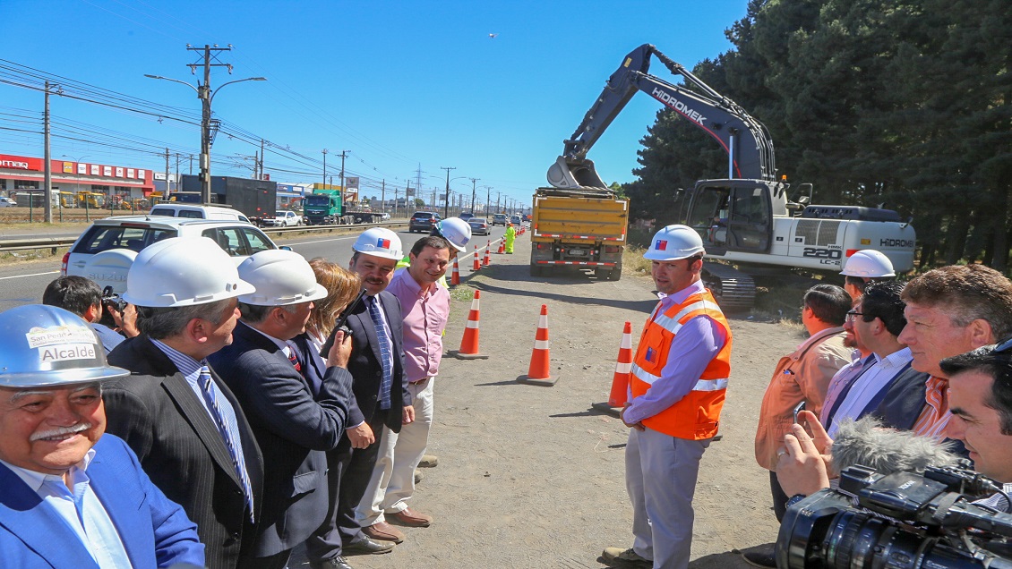 Parte construcción de anheladas terceras pistas de la Ruta 160 en San Pedro de la Paz