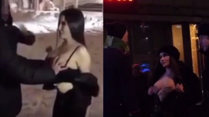  Modelo dejó que jóvenes la manosearan para protestar  