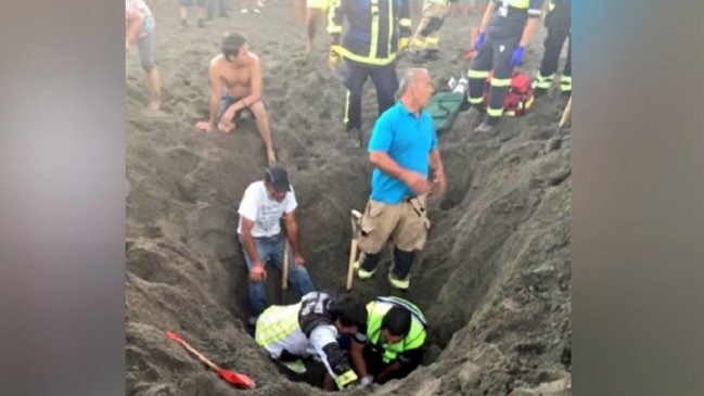 Hombre murió tras quedar sepultado en la arena en El Tabo