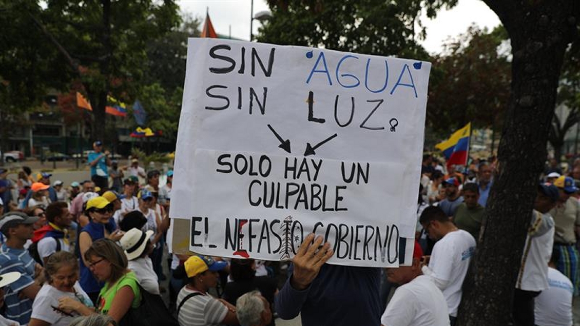 Jornada de protestas se desarrolla en medio de nuevo apagón en Venezuela