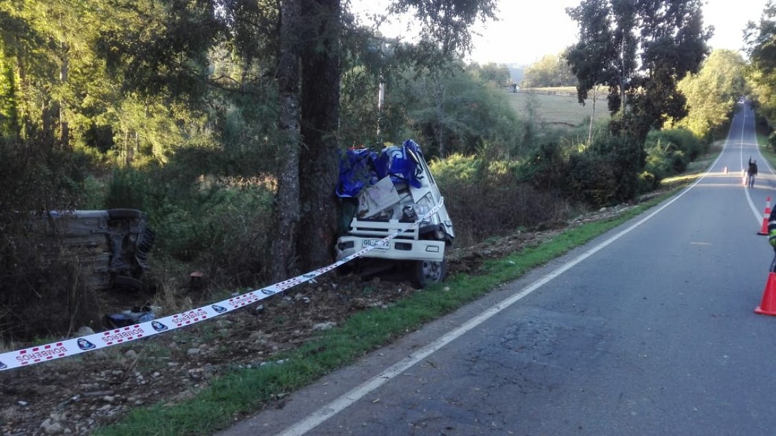 Grúa que transportaba automóvil con pasajeros impactó contra un árbol: Una persona falleció