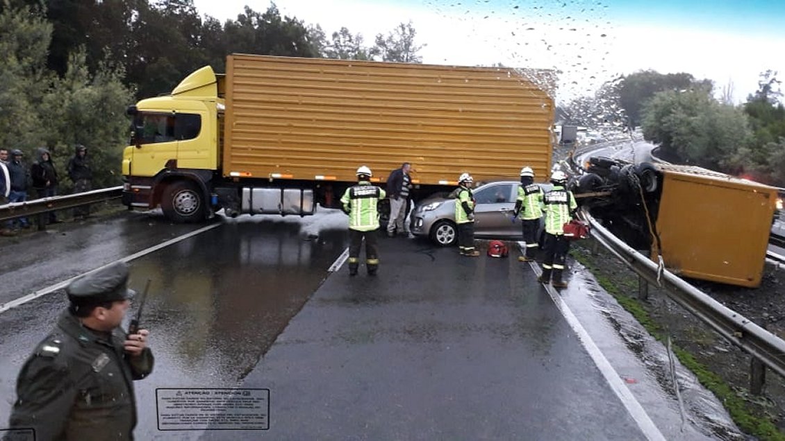 Accidente en Ruta 5 Sur provocó extenso taco en Freire