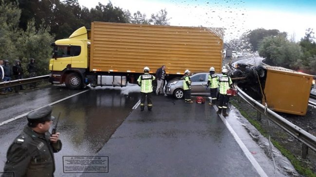 Accidente en Ruta 5 Sur provocó extenso taco en Freire