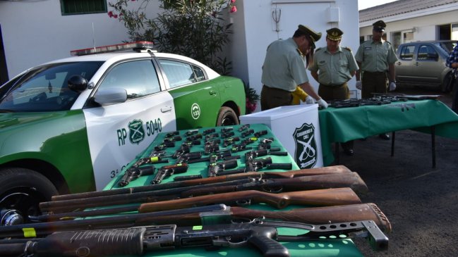 Arica: 60 armas de fuego fueron recuperadas por Carabineros en lo que va de año