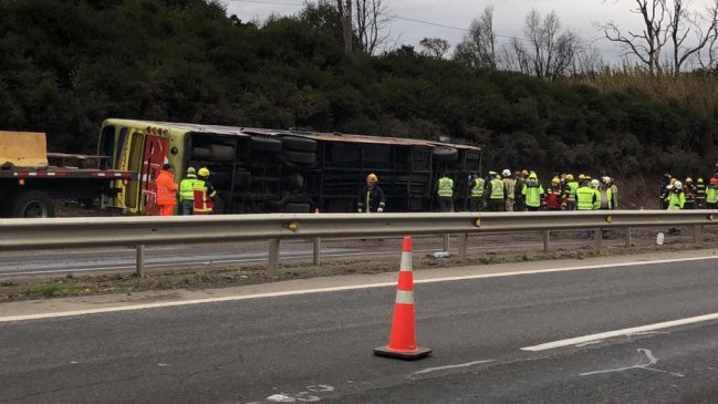 Transportes: Empresa a la que pertenece el bus que volcó en Ercilla registra cinco infracciones