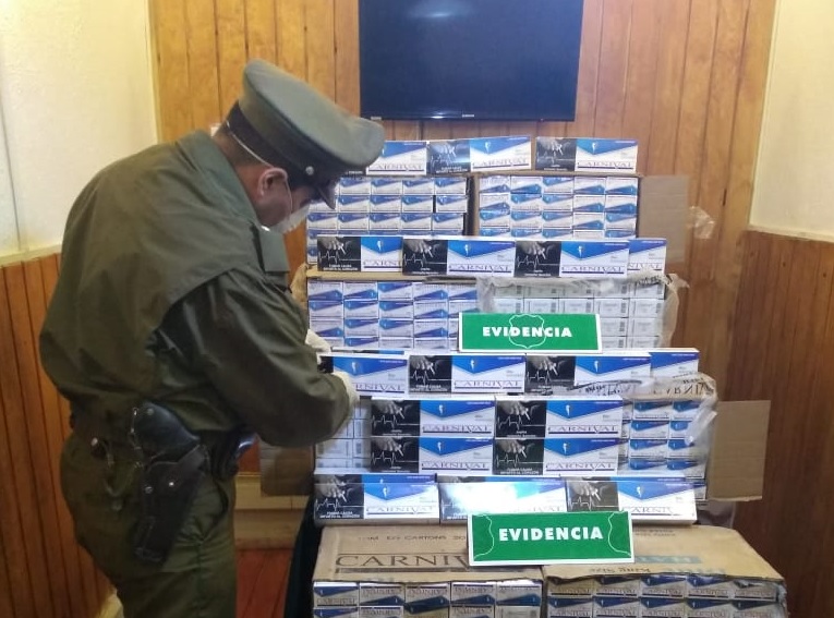 Decomisan 478 cartones de cigarros en el Terminal de Buses de La Serena