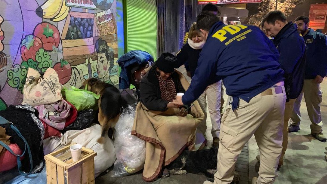 Rancagua: PDI fue en ayuda de las personas en situación de calle